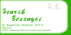henrik besenyei business card